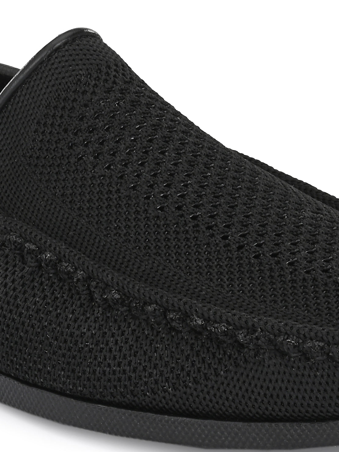 Guava Men's Black Knitted Slip On Driving Loafers (GV15JA760)
