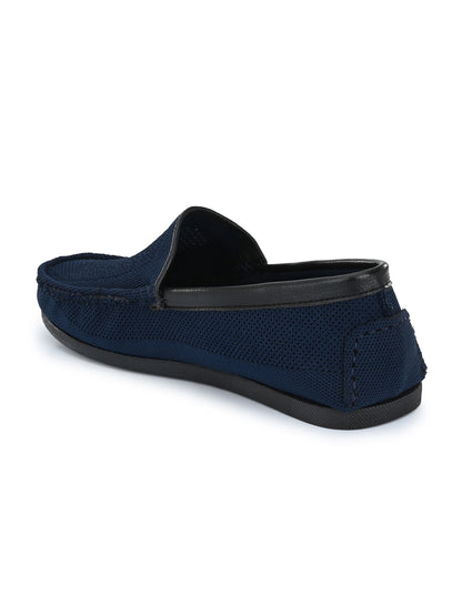 Guava Men's Blue Knitted Slip On Driving Loafers (GV15JA762)