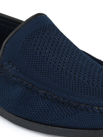 Guava Men's Blue Knitted Slip On Driving Loafers (GV15JA762)