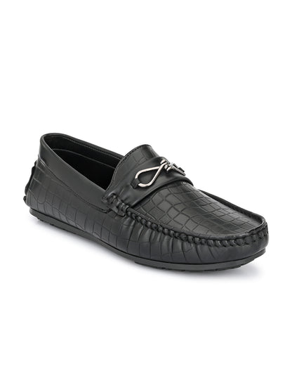 Guava Men's Black Casual Slip On Driving Loafers (GV15JA763)
