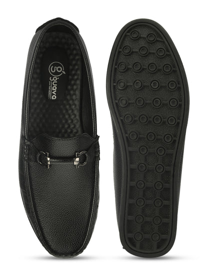 Guava Men's Black Casual Slip On Driving Loafers (GV15JA772)