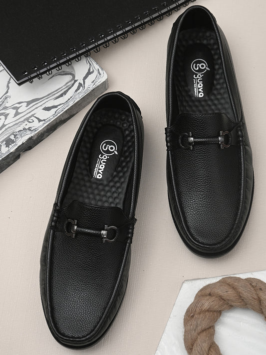 Guava Men's Black Casual Slip On Driving Loafers (GV15JA772)