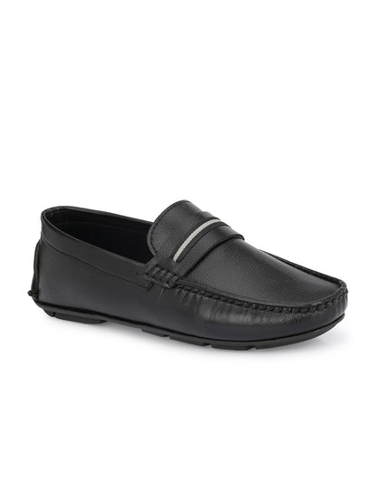 Guava Men's black Casual Slip On Driving Loafers (GV15JA782)