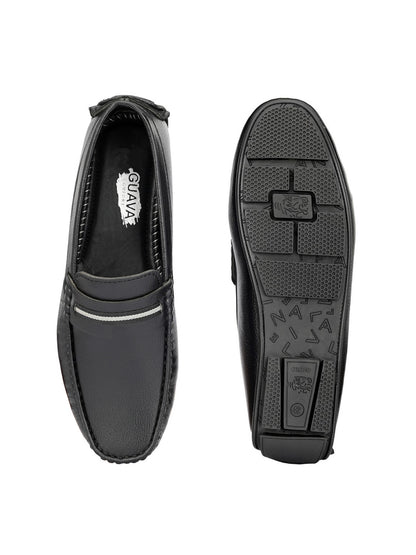 Guava Men's black Casual Slip On Driving Loafers (GV15JA782)