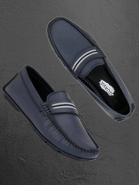 Guava Men's Blue Casual Slip On Driving Loafers (GV15JA785)