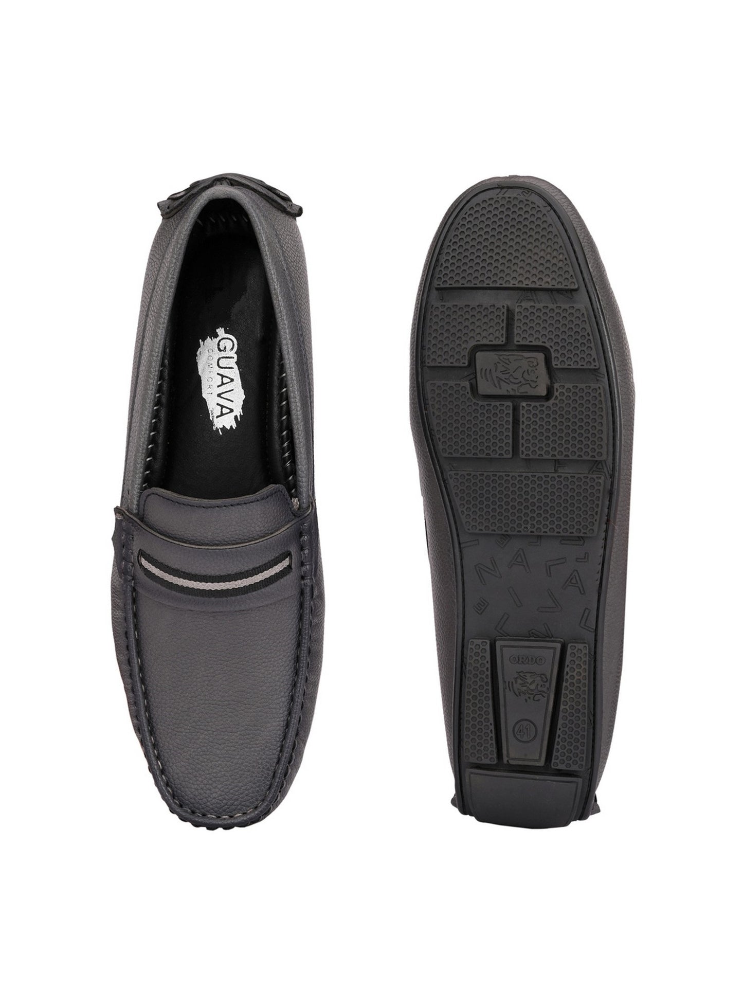 Guava Men's Grey Casual Slip On Driving Loafers (GV15JA786)
