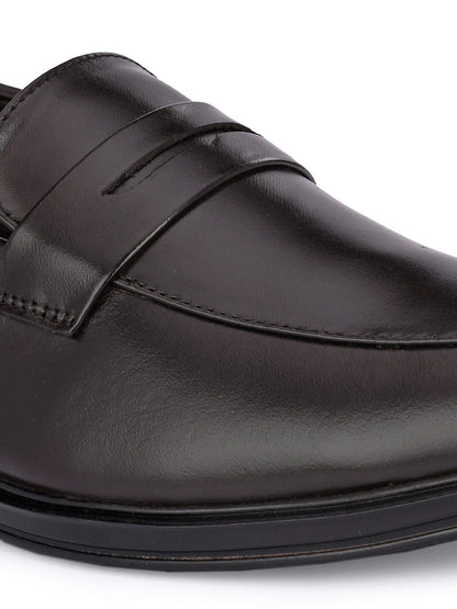 Guava Men's Brown Genuine Leather Slip On Formal Shoes (GV15JA797)