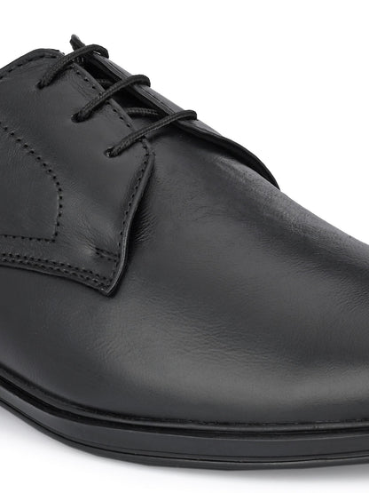 Guava Men's Black Genuine Derby Lace Up Formal Shoes (GV15JA800)