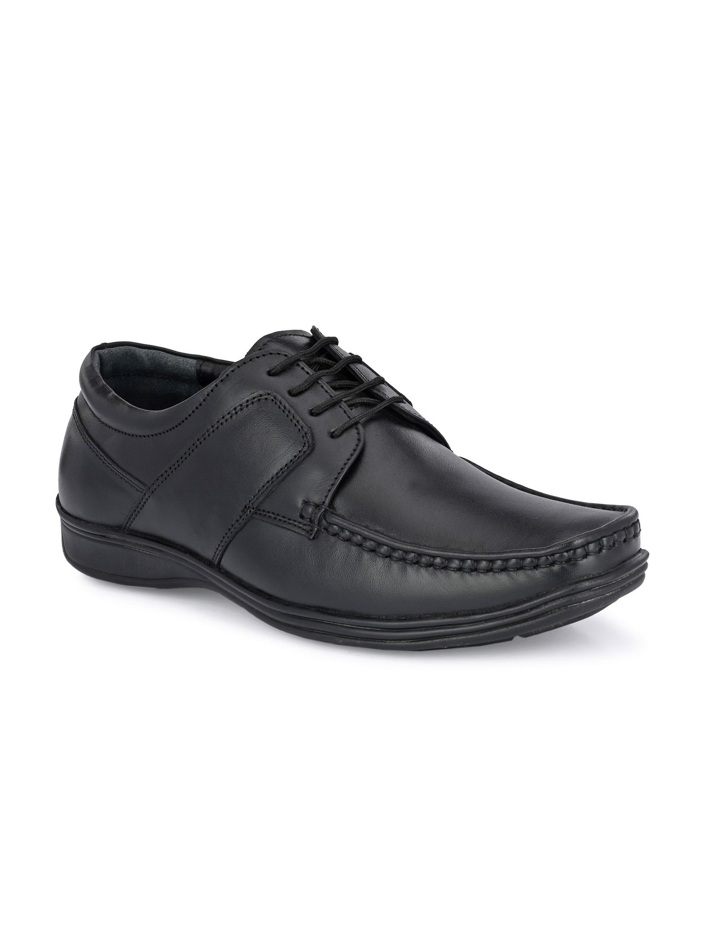 Guava Men's Black Genuine Leather Derby Lace Up Formal Shoes (GV15JA803)