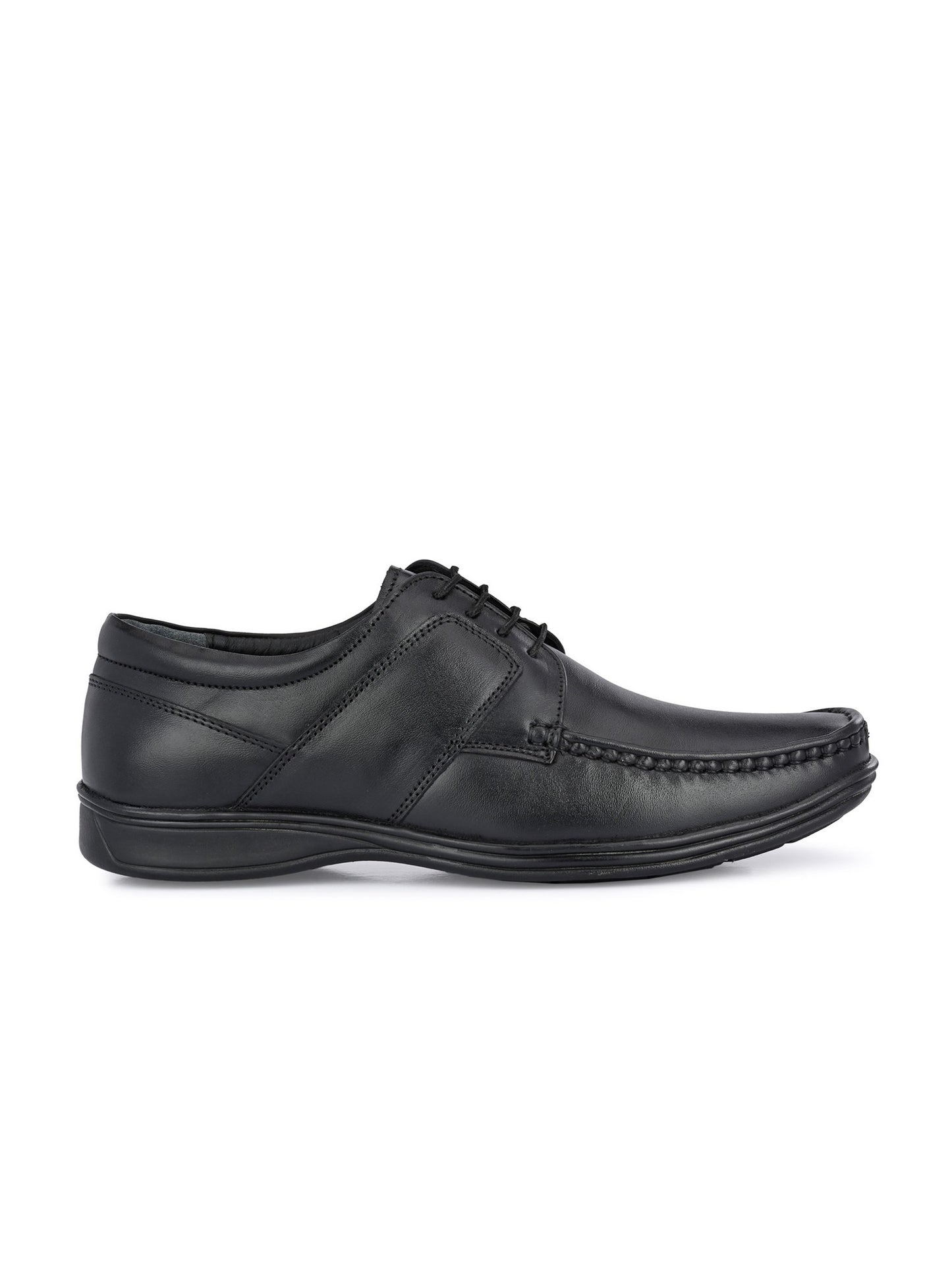 Guava Men's Black Genuine Leather Derby Lace Up Formal Shoes (GV15JA803)