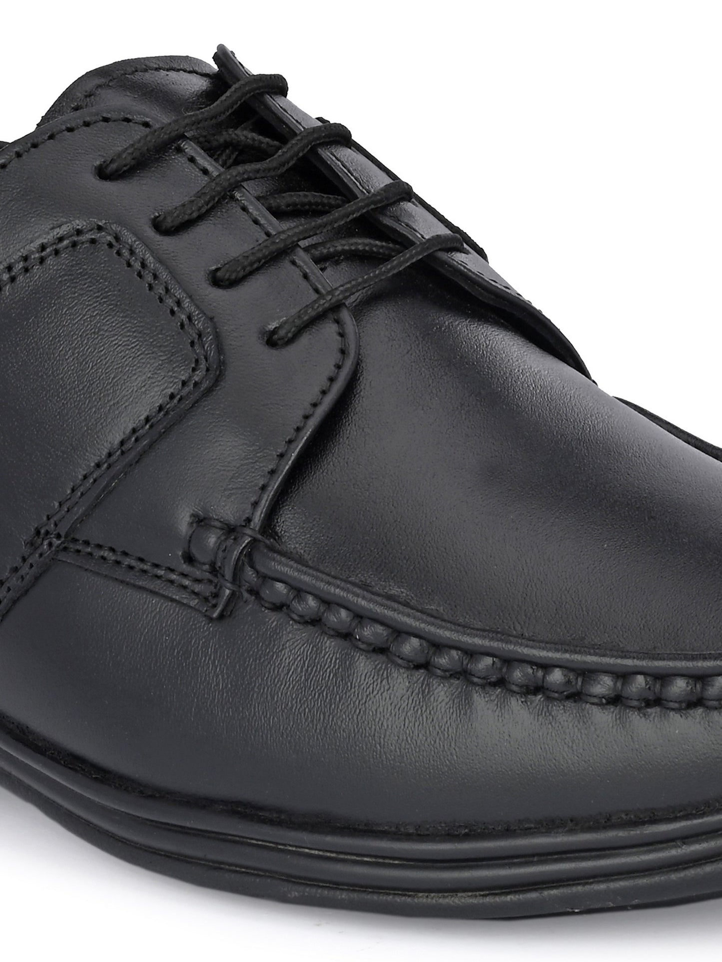 Guava Men's Black Genuine Leather Derby Lace Up Formal Shoes (GV15JA803)