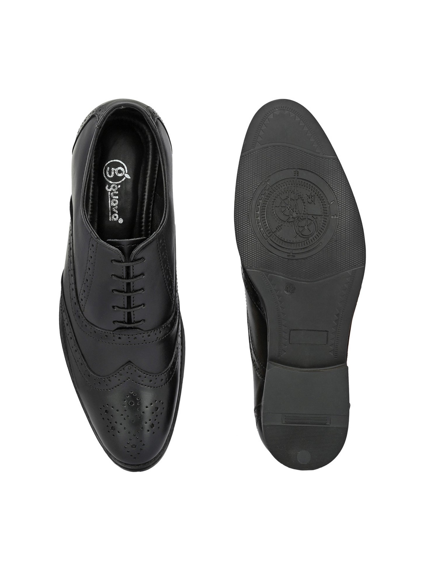 Guava Men's Black Oxford Brouge Lace Up Formal Shoes (GV15JA806)