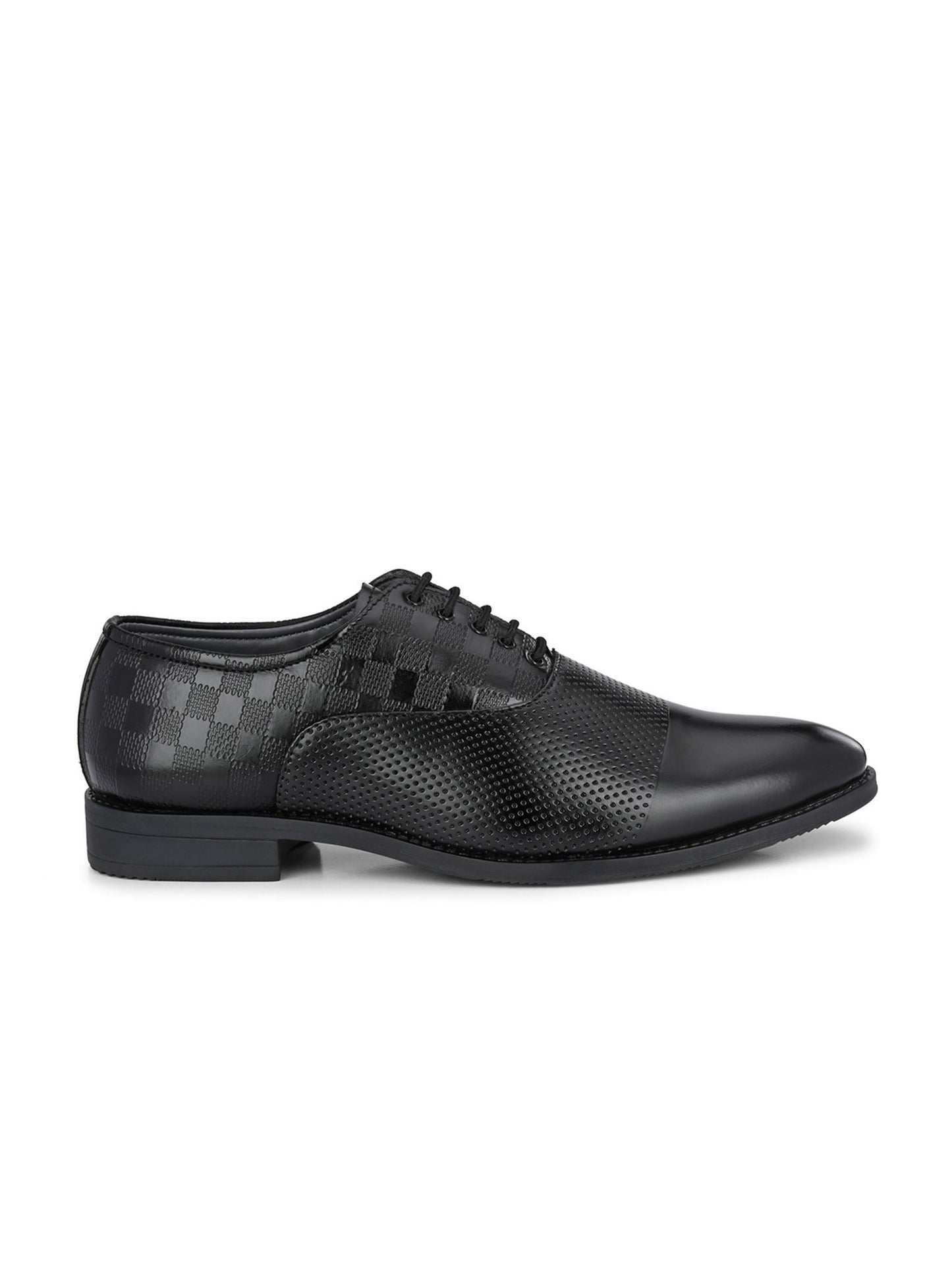 Guava Men's Black Derby Lace Up Semi Formal Shoes (GV15JA809)