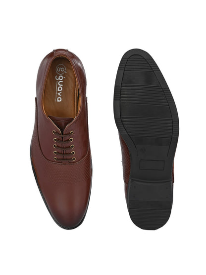 Guava Men's Brown Derby Lace Up Semi Formal Shoes (GV15JA810)