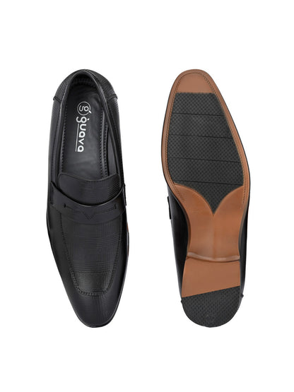 Guava Men's Black Slip On Semi Formal Shoes (GV15JA811)