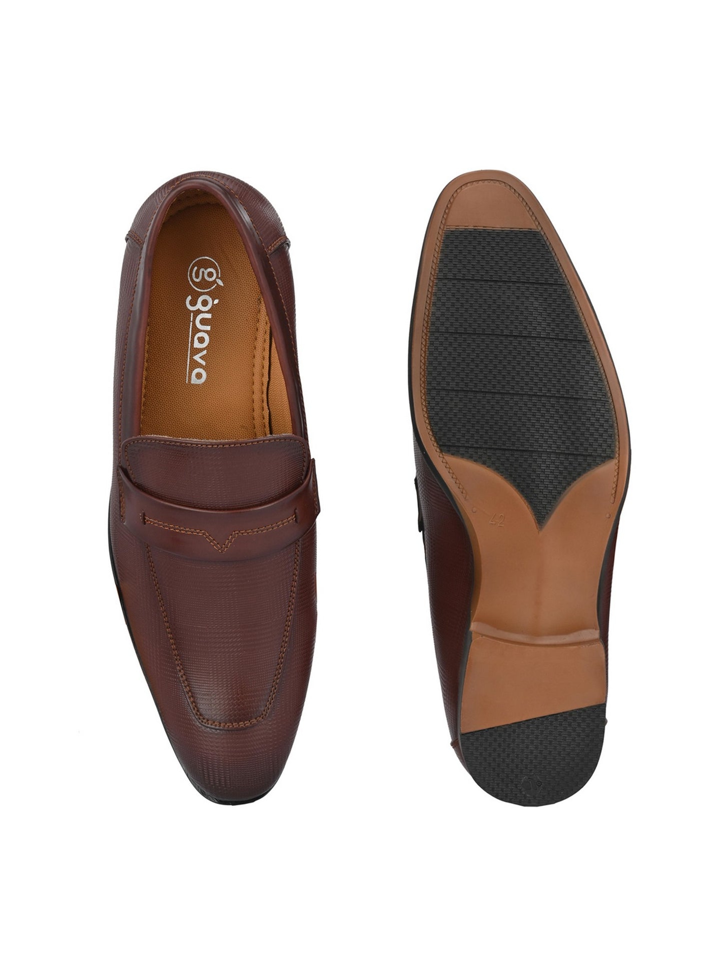 Guava Men's Brown Slip On Semi Formal Shoes (GV15JA812)