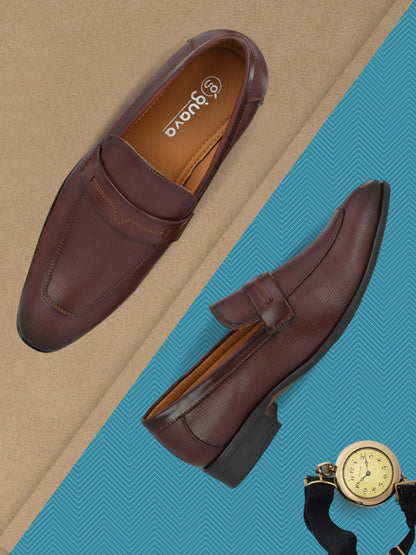 Guava Men's Brown Slip On Semi Formal Shoes (GV15JA812)