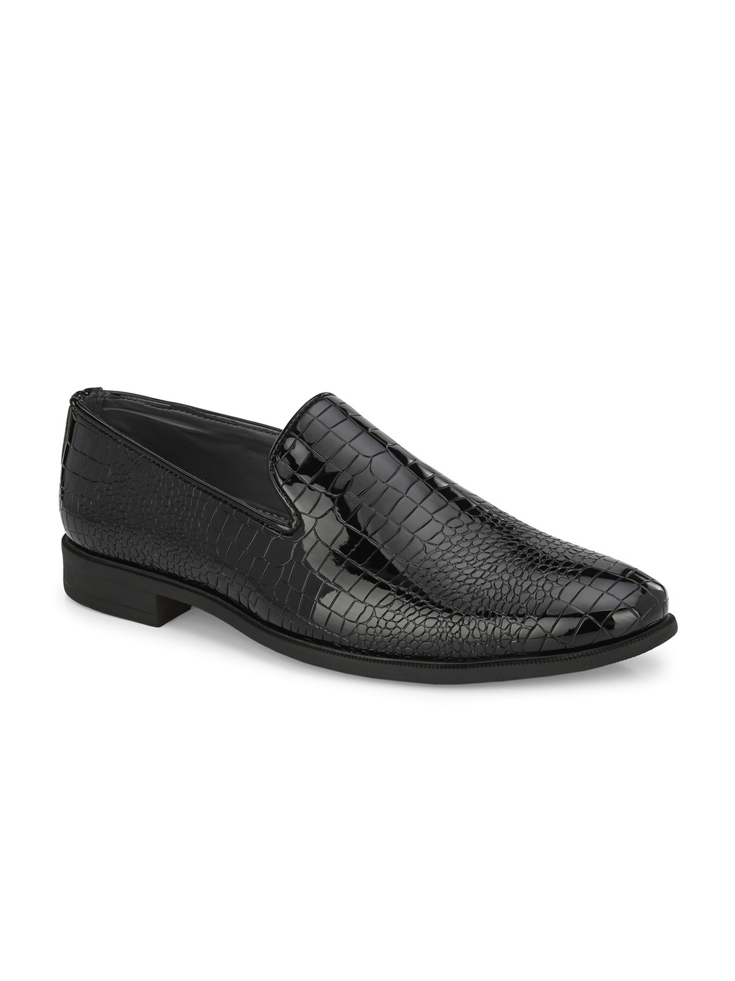 Guava Men's Black Slip On Semi Formal Shoes (GV15JA814)