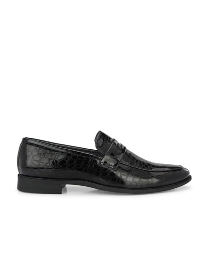 Guava Men's Black Slip On Semi Formal Shoes (GV15JA816)