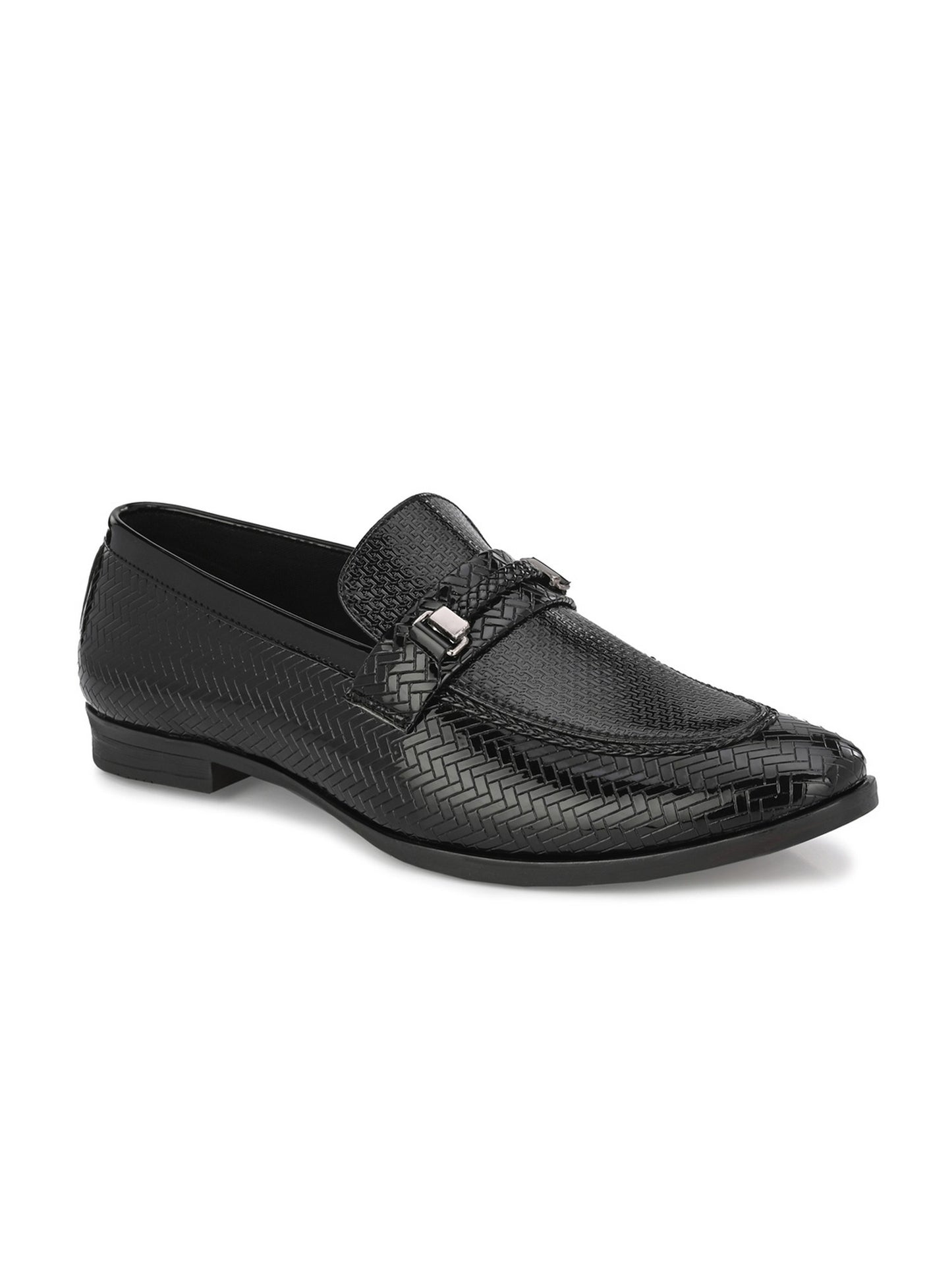 Guava Men's Black Slip On Semi Formal Shoes (GV15JA818)