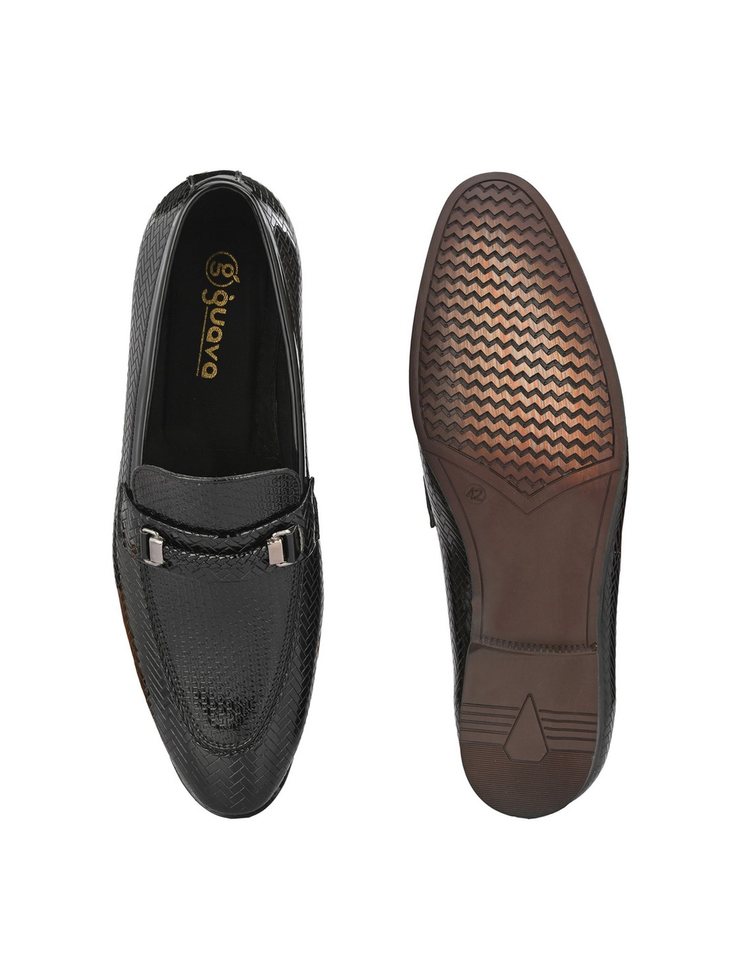 Guava Men's Black Slip On Semi Formal Shoes (GV15JA818)