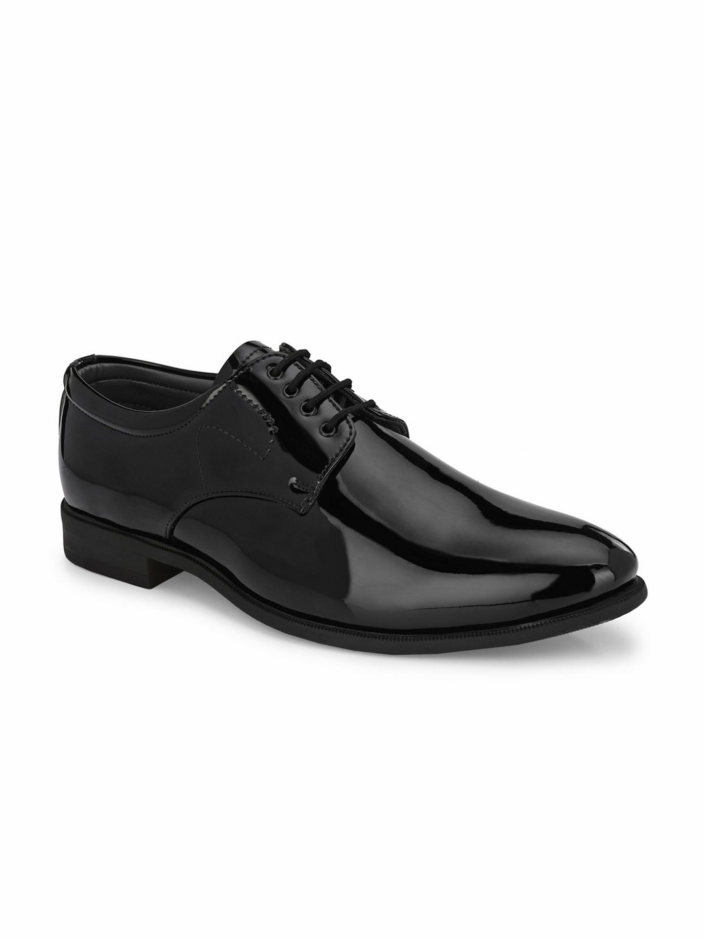 Guava Men's Black Patent Derby Lace Up Formal Shoes (GV15JA820)