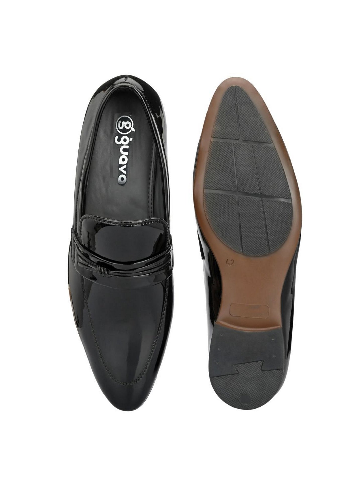 Guava Men's Black Slip On Semi Formal Shoes (GV15JA821)