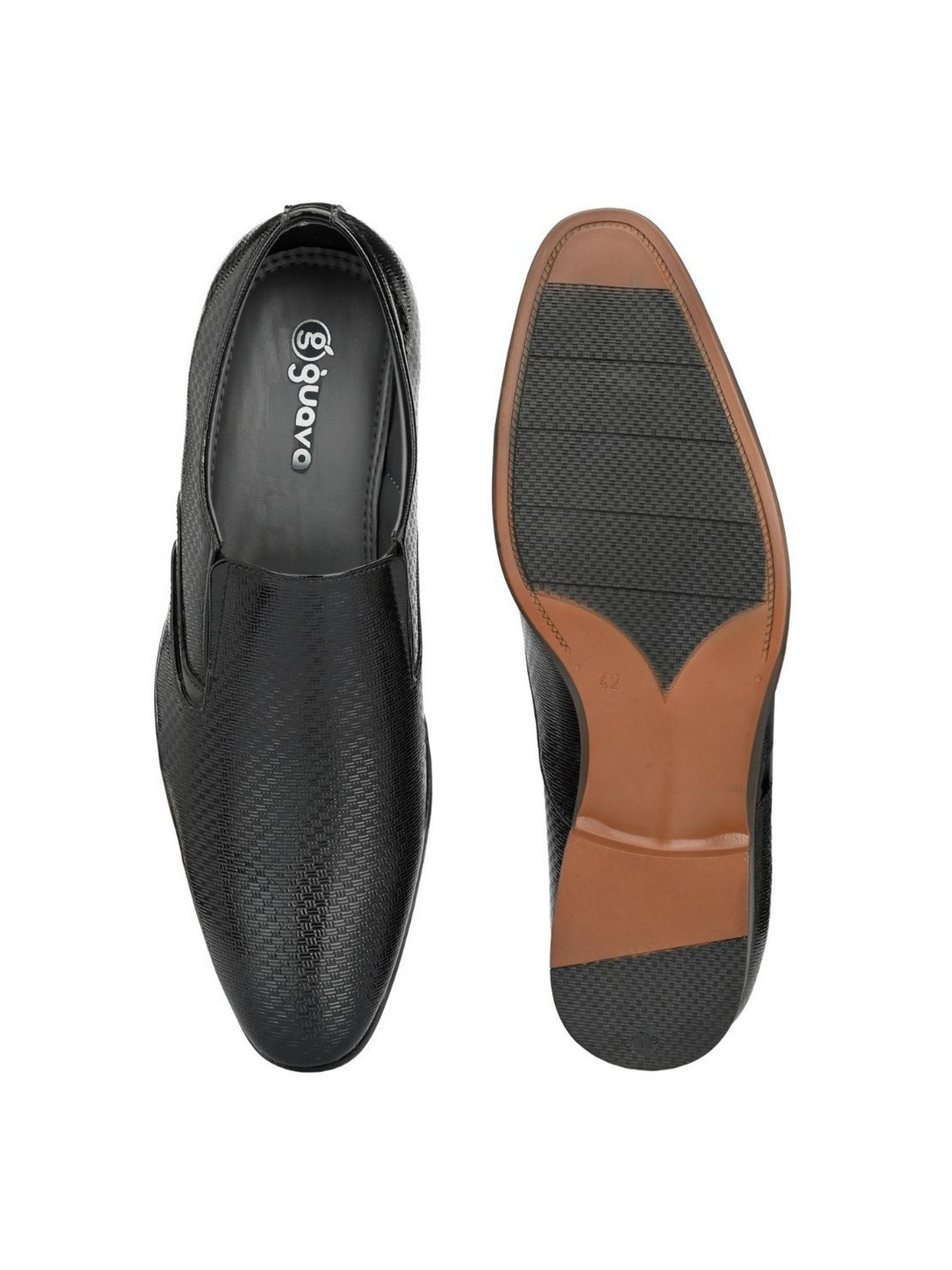 Guava Men's Black Slip On Semi Formal Shoes (GV15JA822)