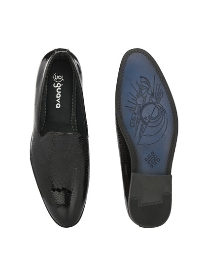 Guava Men's Black Slip On Semi Formal Shoes (GV15JA823)