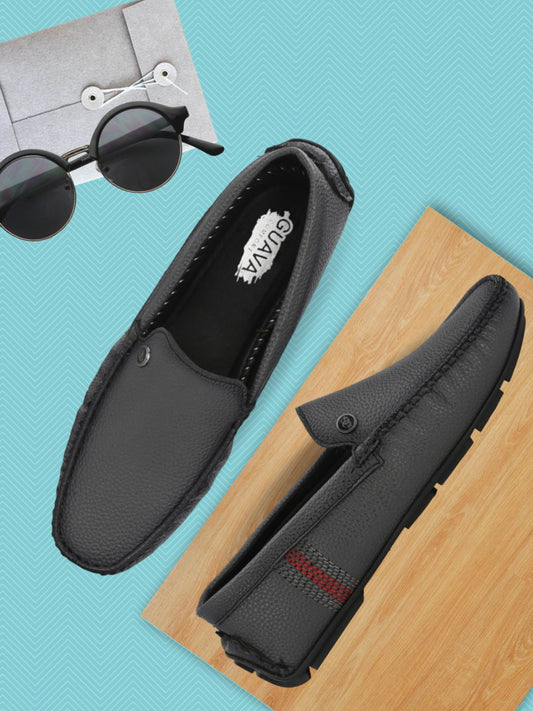 Guava Men's Grey Casual Slip On Driving Loafers (GV15JA836)