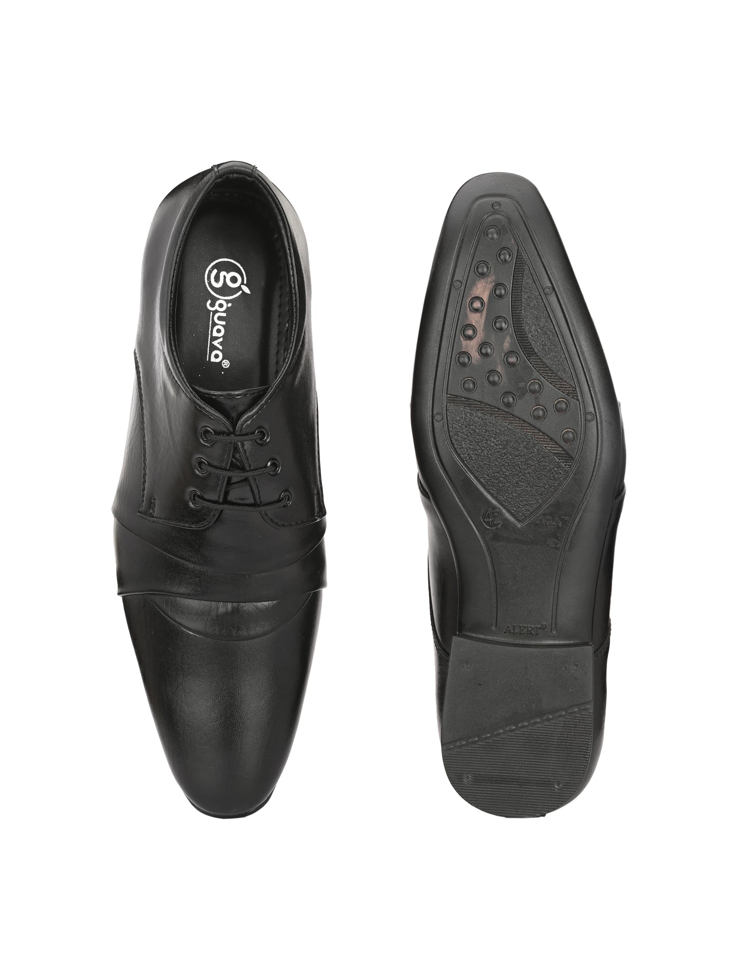Guava Men's Black Derby Lace Up Formal Shoes (GV15JA839)