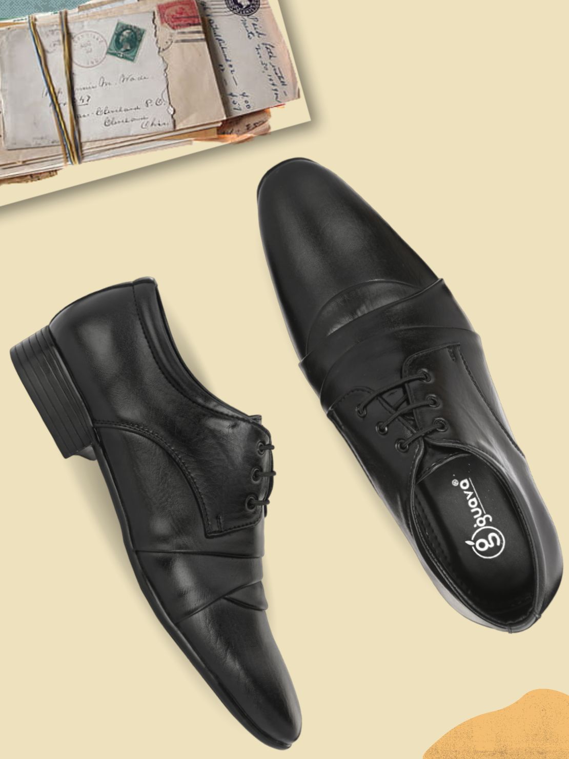 Guava Men's Black Derby Lace Up Formal Shoes (GV15JA839)