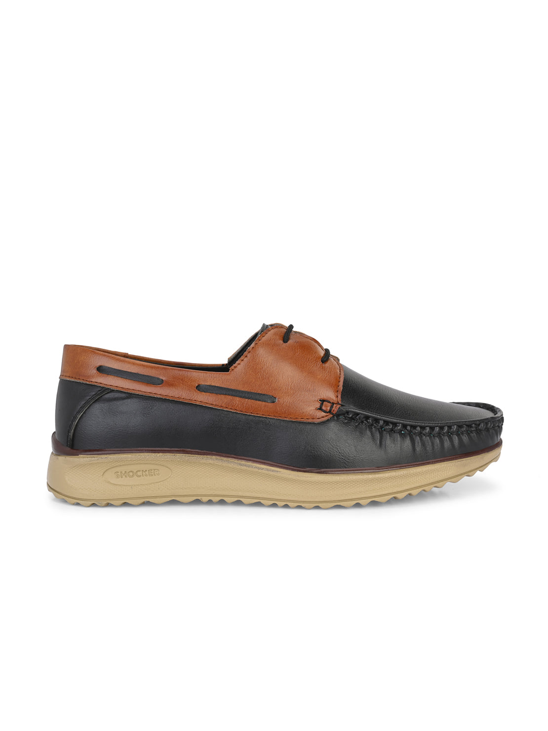 Guava Men's Black Casual Boat Formal Shoes (GV15JA846)