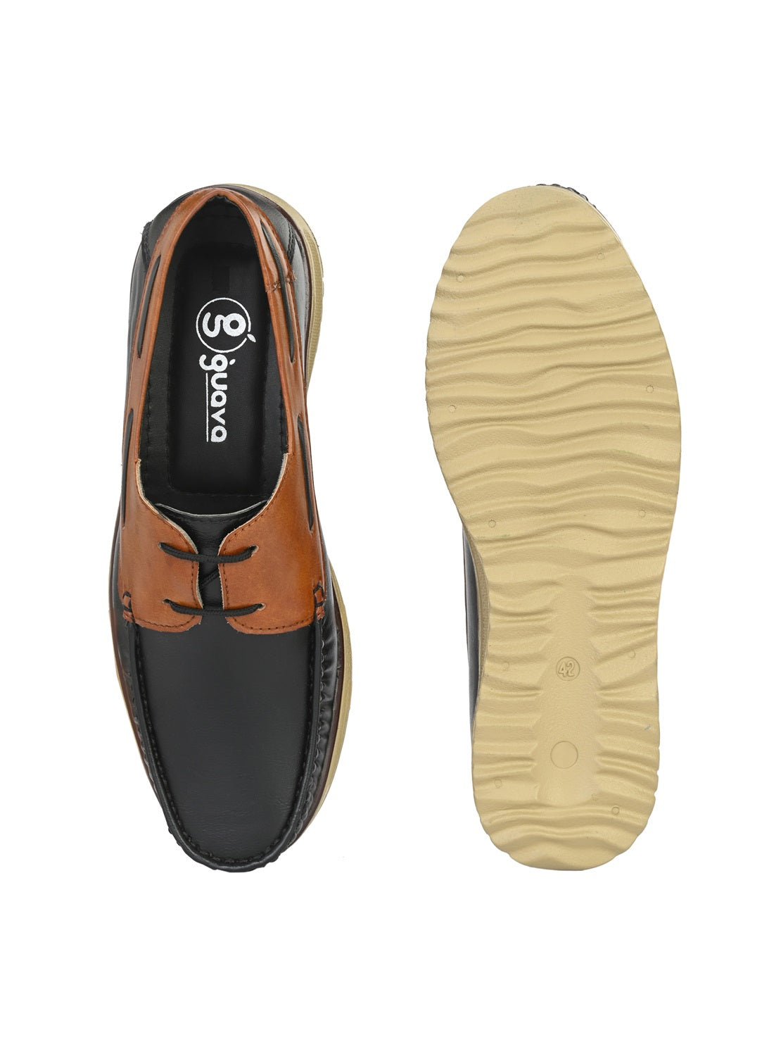 Guava Men's Black Casual Boat Formal Shoes (GV15JA846)