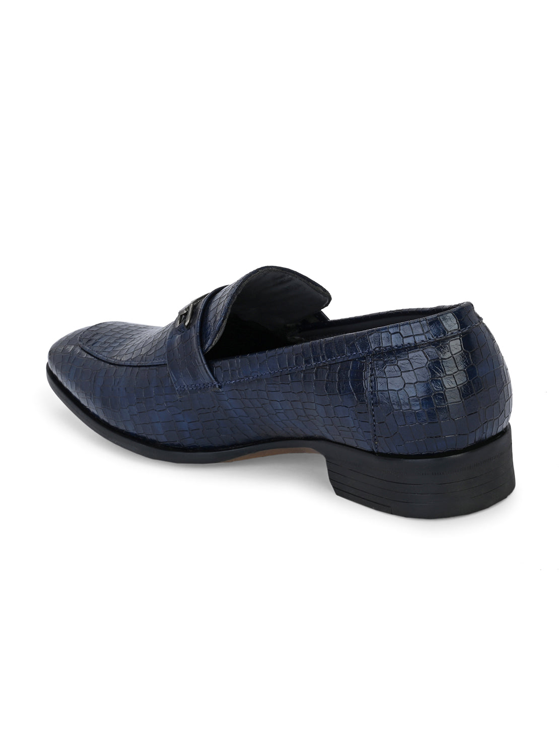 Guava Men's Blue Croco Textured Slip On Formal Shoes (GV15JA852)