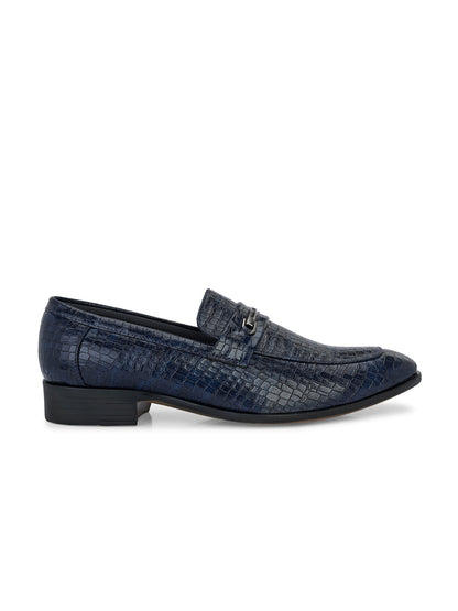 Guava Men's Blue Croco Textured Slip On Formal Shoes (GV15JA852)