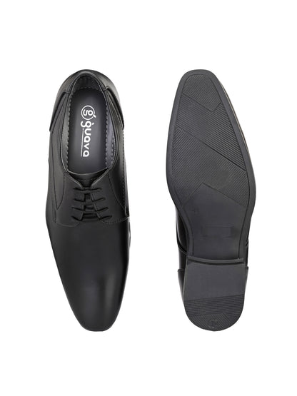 Guava Men's Black Derby Lace Up Formal Shoes (GV15JA855)