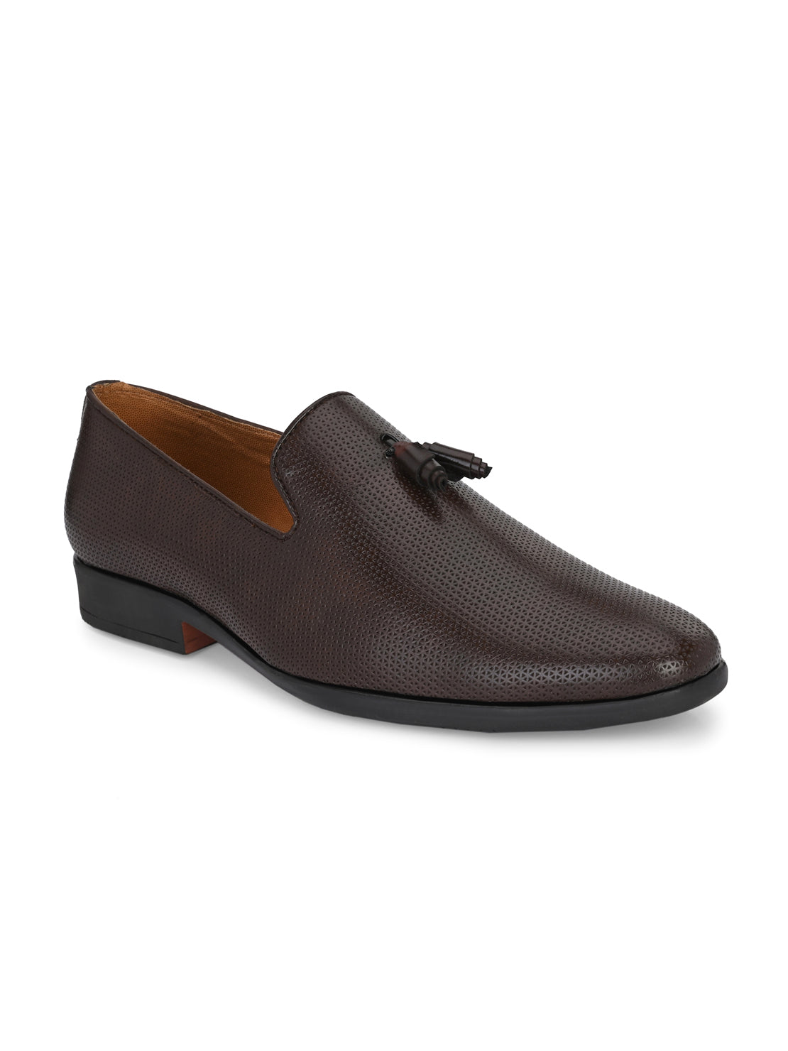 Guava Men's Brown Textured Slip On Formal Shoes (GV15JA858)