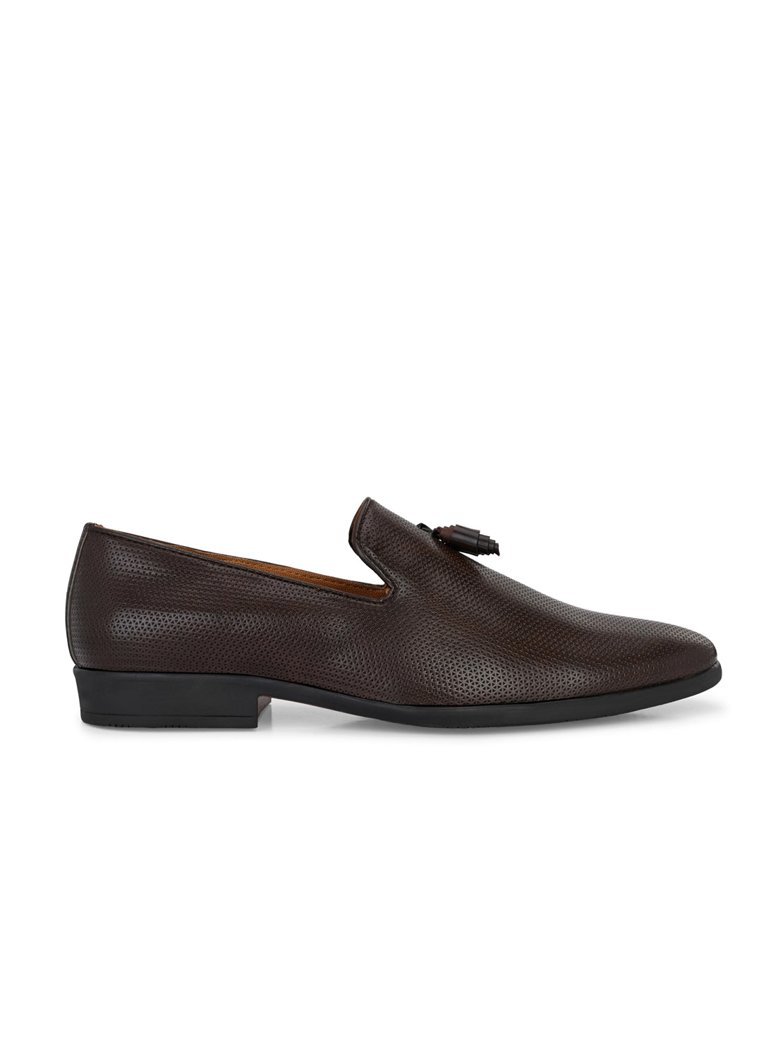 Guava Men's Brown Textured Slip On Formal Shoes (GV15JA858)