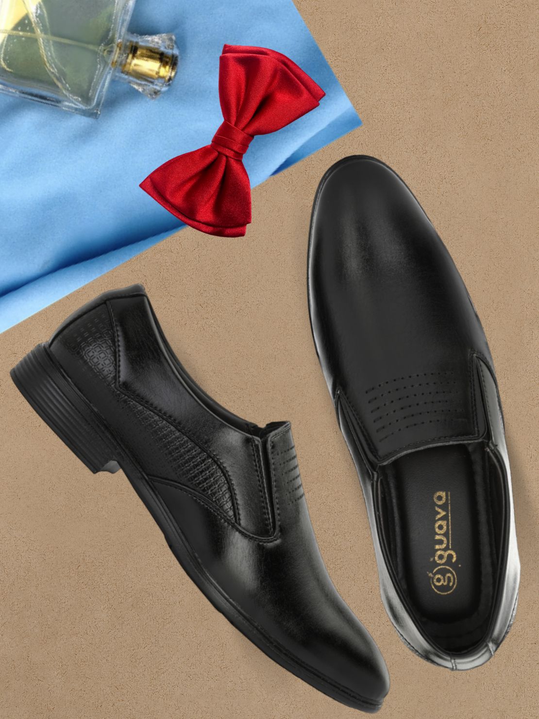 Guava Men's EliteEase Semi-Formal Slip-On Shoes - Black GV15JA859