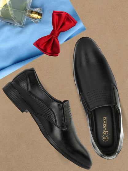 Guava Men's EliteEase Semi-Formal Slip-On Shoes - Black GV15JA859