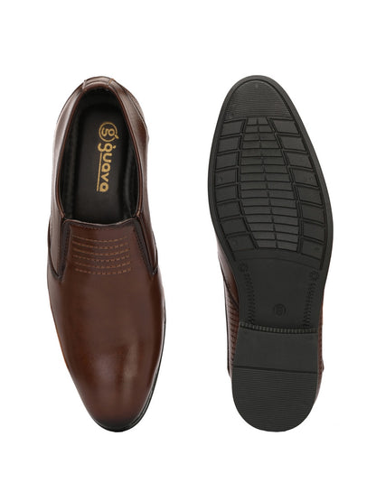 Guava Men's EliteEase Semi-Formal Slip-On Shoes - Brown GV15JA860