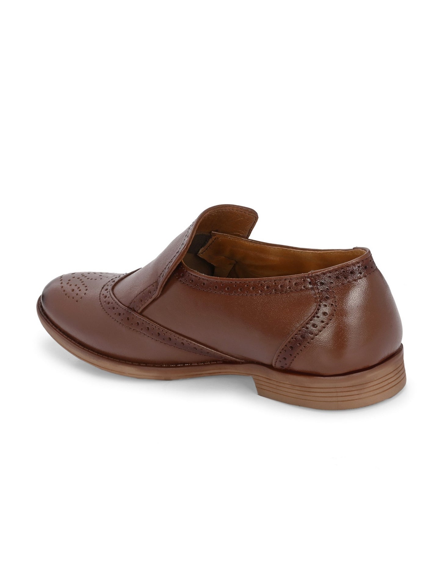 Guava Men's Semi- Formal Slip-On Brogue Shoes - Tan GV15JA862