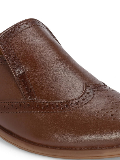 Guava Men's Semi- Formal Slip-On Brogue Shoes - Tan GV15JA862