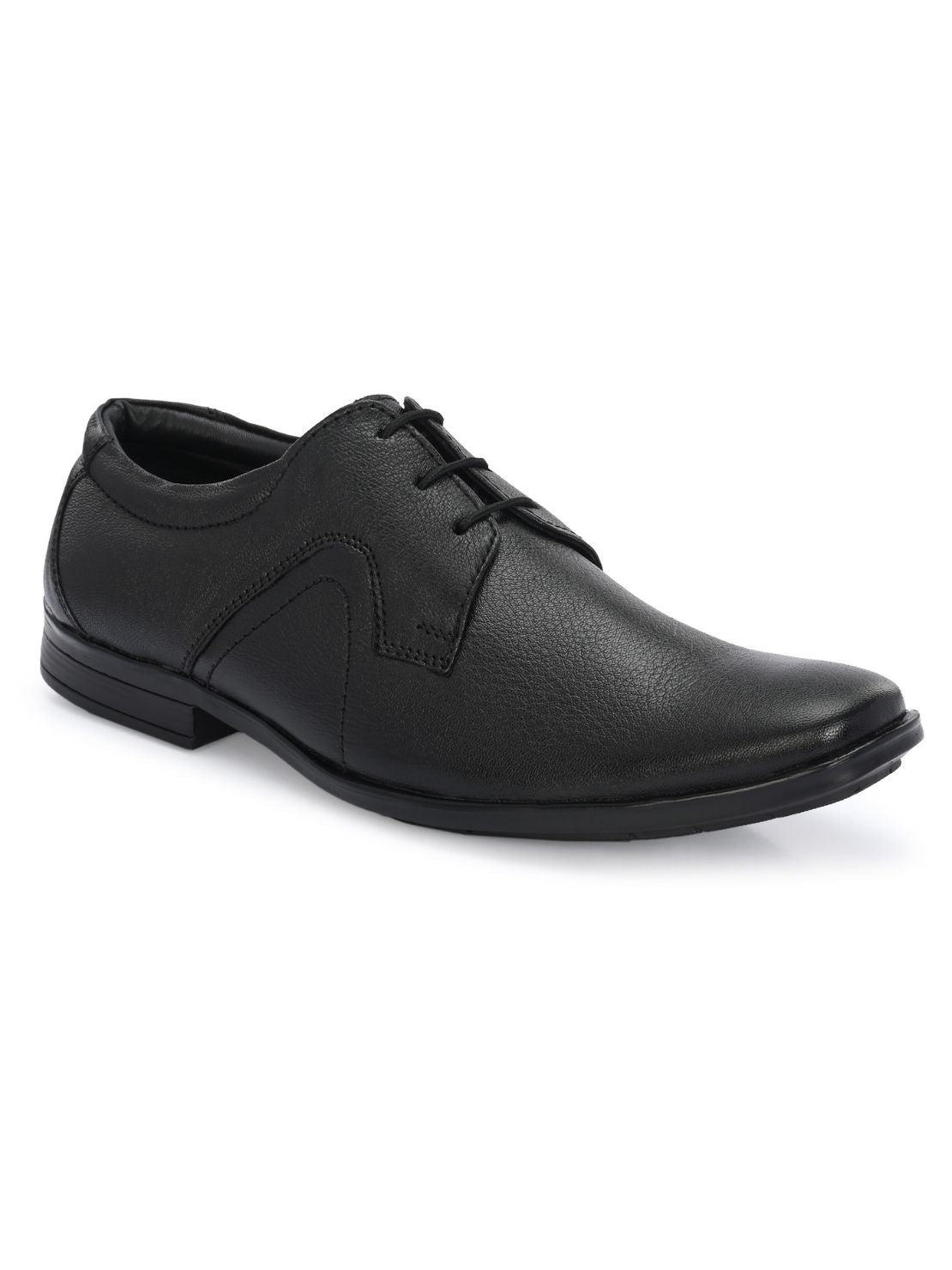 Guava Men's Black Leather Derby Lace-Up Formal Shoes GV15JA872