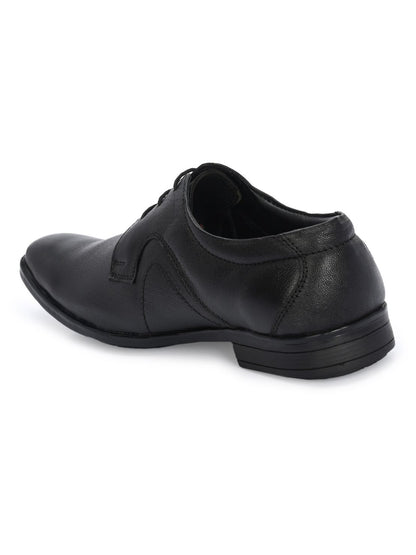 Guava Men's Black Leather Derby Lace-Up Formal Shoes GV15JA872