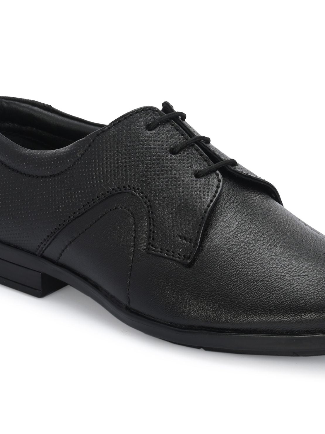 Guava Men's Black Leather Derby Lace-Up Formal Shoes GV15JA872