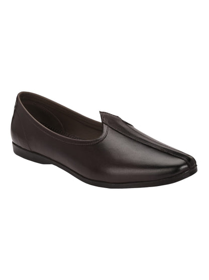 Guava Men's Comfortable Stylish Traditional Genuine Leather Jutti - Brown - GV15JA876