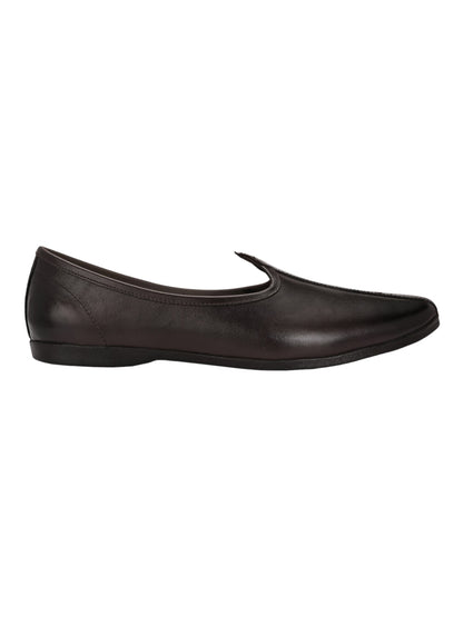 Guava Men's Comfortable Stylish Traditional Genuine Leather Jutti - Brown - GV15JA876
