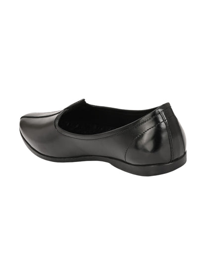Guava Men's Comfortable Stylish Traditional Genuine Leather Jutti - Black - GV15JA877